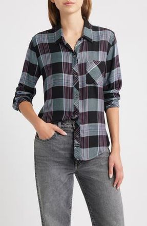 Rails Hunter Plaid Button-Up Shirt in Cinder Aqua Mulberry at Nordstrom Rack, Size Small