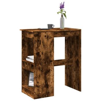 Berkfield Home Bar Table with Racks Smoked Oak 90x47.5x103.5 cm Engineered Wood in Brown