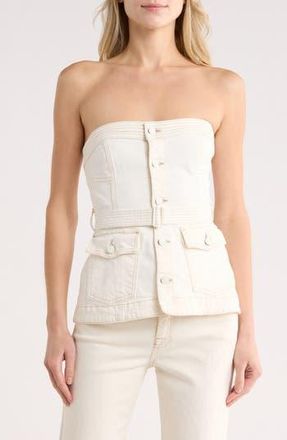 SIMKHAI Cyan Belted Bustier Top in Ecru at Nordstrom Rack, Size 6