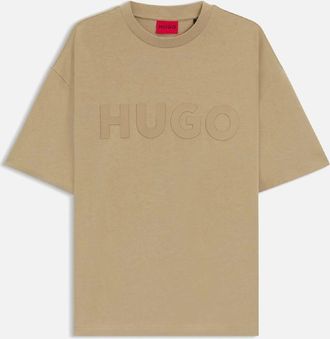 HUGO BOSS Mens Dinkee Oversized Fit T-Shirt - Cream - Size: 44