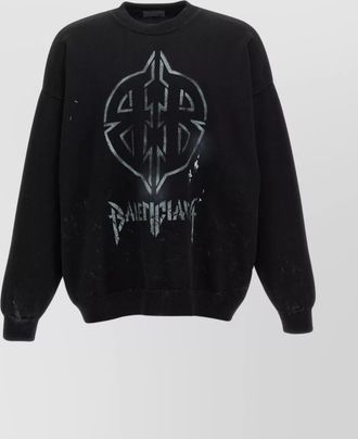 Balenciaga logo crew neck sweater with graphic print