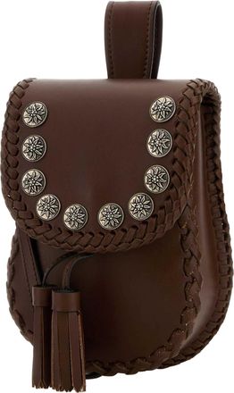 Prada Womens Brown Leather Crossbody Bag Palissandro Vitello Borse A Tracolla