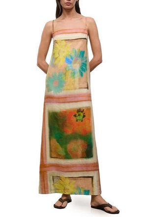 Staud Laura Sleeveless Linen Maxi Dress in Superbloom at Nordstrom, Size X-Small