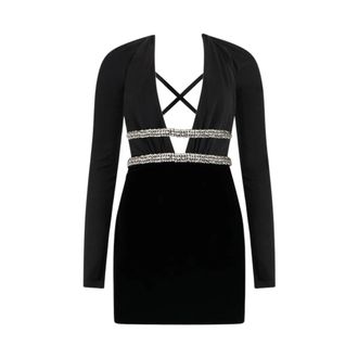 Roberto Cavalli Embroidered Dress - female - Roberto Cavalli - Party Dresses - Black - L - Dresses