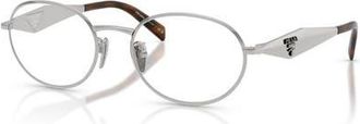 Prada 54mm Oval optical glasses in Silver at Nordstrom
