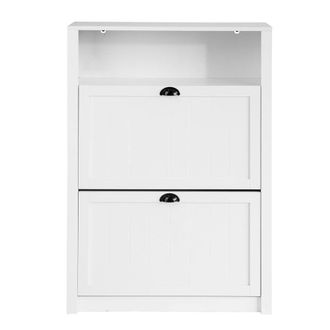 SoBuy Zapatero con 2 puertas madera blanco