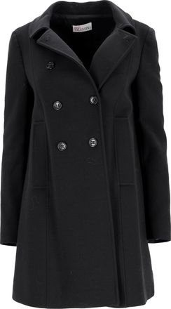 Valentino Pre-owned Womens Red Garavani Double-Breasted Coat in Black Wool - Size EU 36 (Womens)