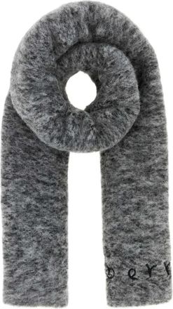 Burberry Sciarpa con logo ricamato - Grigio