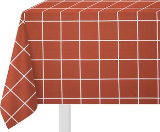 KASANOVA Tovaglia quadrettata 140x320 cm cotone rosso