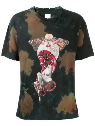 Alchemist graphic-print cloud-wash t-shirt - men - Cotton - S - Green