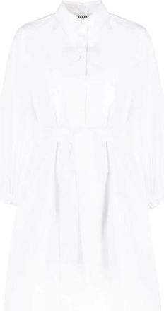 P.A.R.O.S.H. Katoenen Midi Jurk - Dames - Shirt Kleedjes - Wit - XS - Katoen - Kleedjes