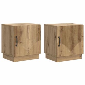 vidaXL Mesita De Noche 2 Pcs Roble Artesanal 43 X 34,5 X 47 Cm Vidaxl
