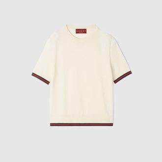 Gucci Extra Fine Cashmere Silk Top, White, Ready-to-wear