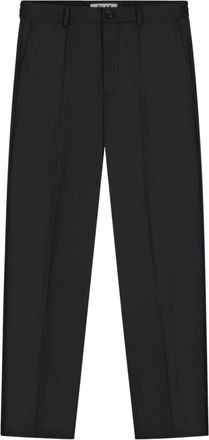 Olaf Hussein Regular Pleated Pant - Heren - Straight fit broeken - Zwart - L - Wol - Broeken