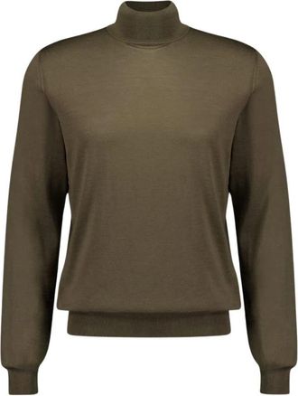 Boglioli Zachte Wol Turtleneck Sweater Groen - Heren - Coltruien - Groen - S - Wol - Truien & Vesten