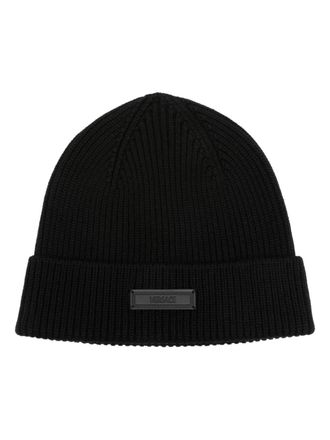 Versace Berretto con applicazione logo - Nero