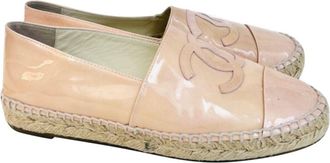 Chanel Pink Patent Leather CC Espadrilles Size 40