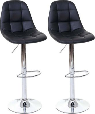Hhg Hhg - Nunca Usado] Juego De 2 Taburetes De Bar 356, Taburete De Bar Taburete De Mostrador, Certificado Mvg, Negro, Polipiel