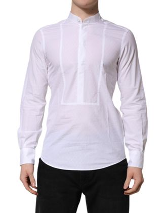 Dolce & Gabbana Mens White Cotton Slim Long Sleeves Formal Shirt