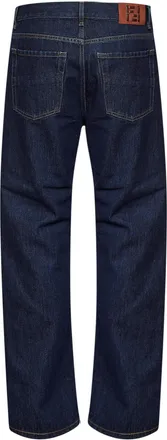 Fendi Mens Jeans Straight-Leg Dark Blue Polyester