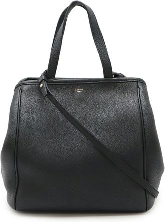 Celine Black White Leather Shoulder Bag Tote Bag (Pre-Owned)