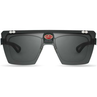 Bugatti Mens 42 mm Black Sunglasses