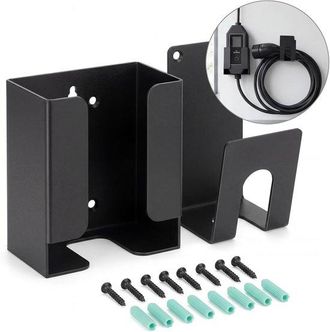 OEM Kit De Montaje Met&aacute;lico Para Cargador De Veh&iacute;culos El&eacute;ctricos: Soporte Para Caja De Control + Gancho En J Para Cargadores Port&aacute;tiles
