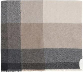 Brunello Cucinelli Sjaal van wol en kasjmier met ruitmotief - Heren - Accessoires - Veelkleurig - Maat: ONE Size Wol