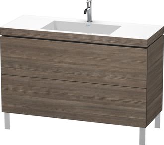 Duravit Lavabo Para Muebles Duravit L-cube C-bonded Con Base De Pie, 120x48 Cm, 2 Extra&iacute;bles, Sin Rebosadero, 1 Agujero Para Grifo, Color: Pino Terra Decor - 
