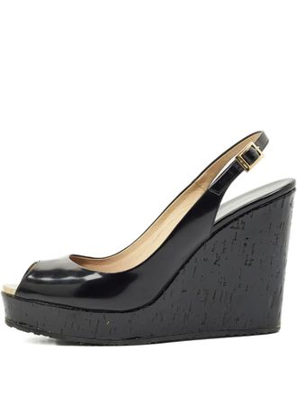 Jimmy Choo London platform slingback leather sandal - Black