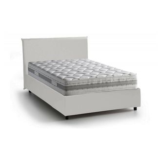 Talamo Italia Dmora - Cama De Plaza Y Media Daceros, Cama Contenedor Con Tapizado En Ecopiel, 100% Made In Italy, Apertura Frontal, Con Colch&oacute;n Cm 120x200 Incluido,