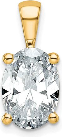 Diamond2Deal 14k Yellow Gold 3 Ct Oval Cut Lab Grown Diamond Pendant