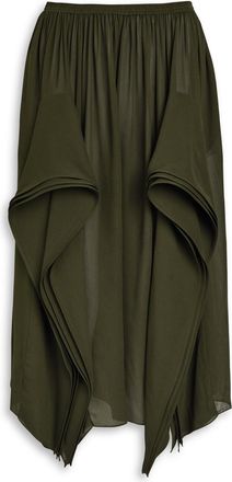 Alaia Peek Semi-sheer Chiffon Trousers - Olive - 40 (UK12 / M)