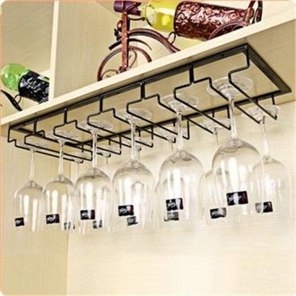 OEM Soporte Colgante Para Copas De Vino Con 6 Rieles Para 12-18 Copas, 60 X 22,5 X 5,5 Cm -crezuo