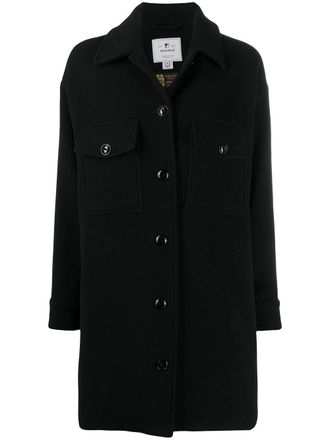 Woolrich Mantel met franje - Zwart