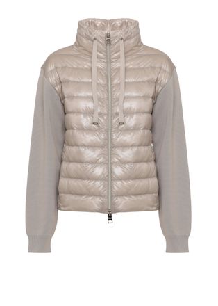 Herno Beige Quilted Knitted Down Jacket
