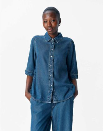 Object Camicia di jeans blu scuro