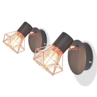 Berkfield Home Wall Lamps 2 pcs with 2 LED Filament Bulbs 8 W