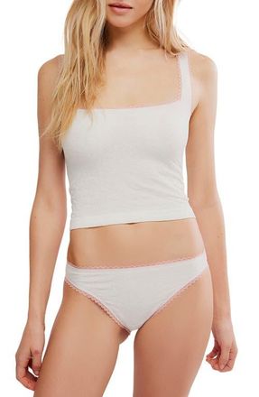 Free People Sweet Point Jacquard Camisole in White Alyssum Combo at Nordstrom, Size Large