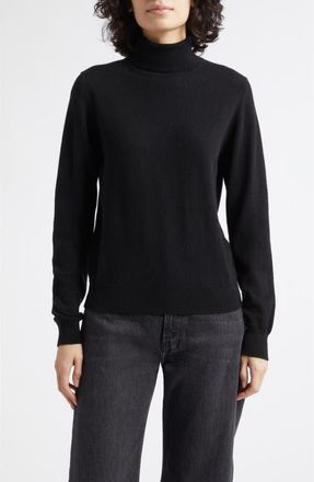Johnstons of Elgin Iris Cashmere Turtleneck Sweater in Black at Nordstrom, Size X-Large