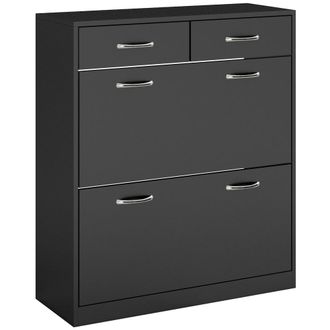 HOMCOM Mueble zapatero 80x30x91.5 cm negro
