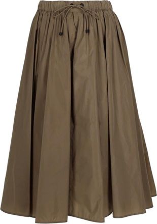 Max Mara Mxmlonza Midi Rok - Dames - Midirokken - Bruin - XS - Polyester - Rokken