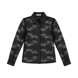 Yes-Zee Camicetta Classica in Pizzo - - Blouses & Shirts - Donna - Nero - XS