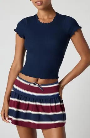 Florence By Mills Jersey Rib T-Shirt in Navy at Nordstrom, Size Xx-Small