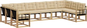 vidaXL Conjunto De Sof&aacute;s De Exterior 10 Uds. Y Beige Vidaxl