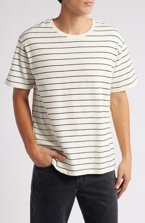 Frame Denim Stripe Relaxed T-Shirt in Natural/Black at Nordstrom, Size X-Large