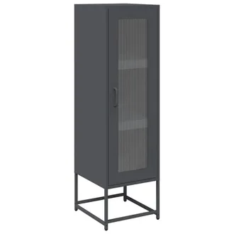 Berkfield Home Highboard Anthracite 36x39x123 cm Cold-rolled Steel in Charcoal | Size: 36 x 39 x 123 cm