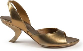 Vic Mati&eacute; K24 Apostrophe Slingback - Dames - Sandalen met hakken - Geel - 39 EU - Leer - Schoenen