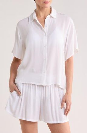 Nordstrom Rack Easy Gauze Cover-Up Shirt in White at Nordstrom Rack, Size X-Large