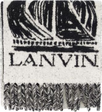 Lanvin Moeder & Dochter Wol Sjaal - Dames - Wintersjaals - Wit - ONE Size - Wol - Accessoires